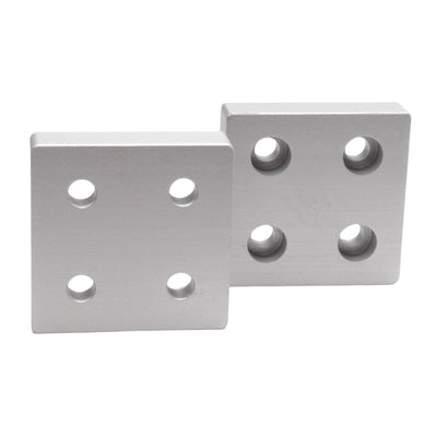 New Lot of 2 Tslots 655663 4-Hole Blank Base Plate, Series 10, 1/4in SHCS, 2x2x0.5in