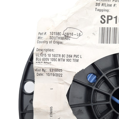 New Southwire 1015BC-18/16-L6 Hook-Up Wire, 1 Conductor, 18AWG, 600V, 500 Feet