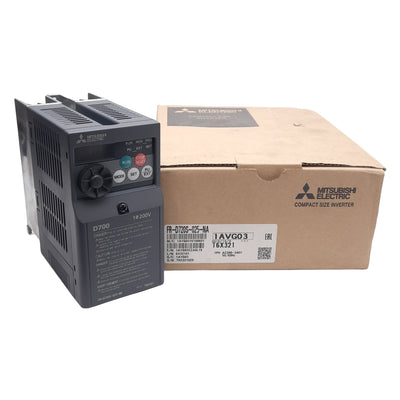 New Mitsubishi FR-D720S-025-NA Inverter, 1Ø 200-240VAC In, 3Ø 200-240VAC 400Hz Out