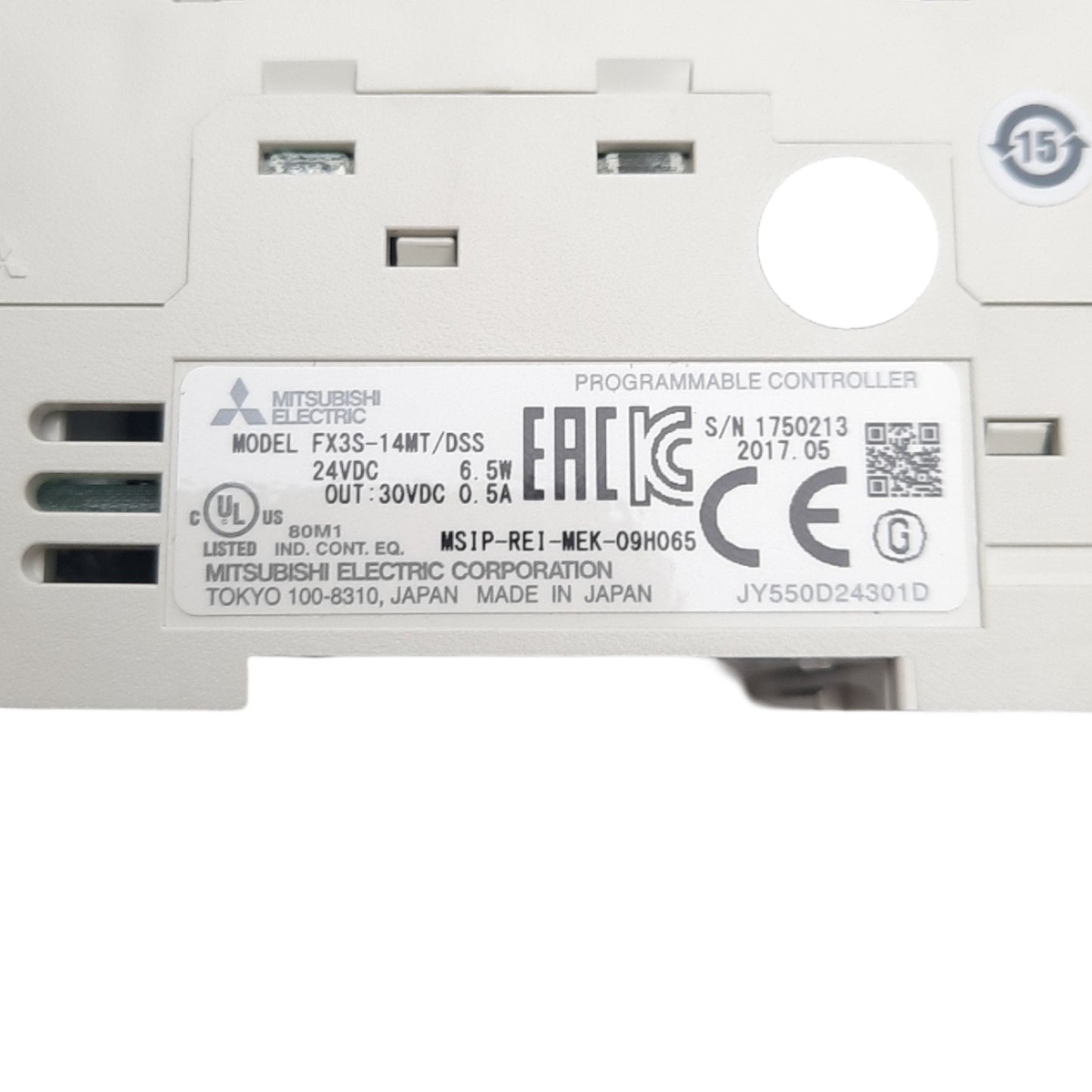 New Mitsubishi FX3S-14MT/DSS Programmable Controller, 24VDC, 8 In, 6 Out, Source
