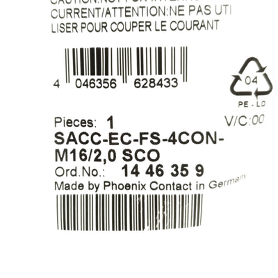 New Phoenix Contact 1446359 Front Mount Device Connector M12 Speedcon 4-P Female, 2m