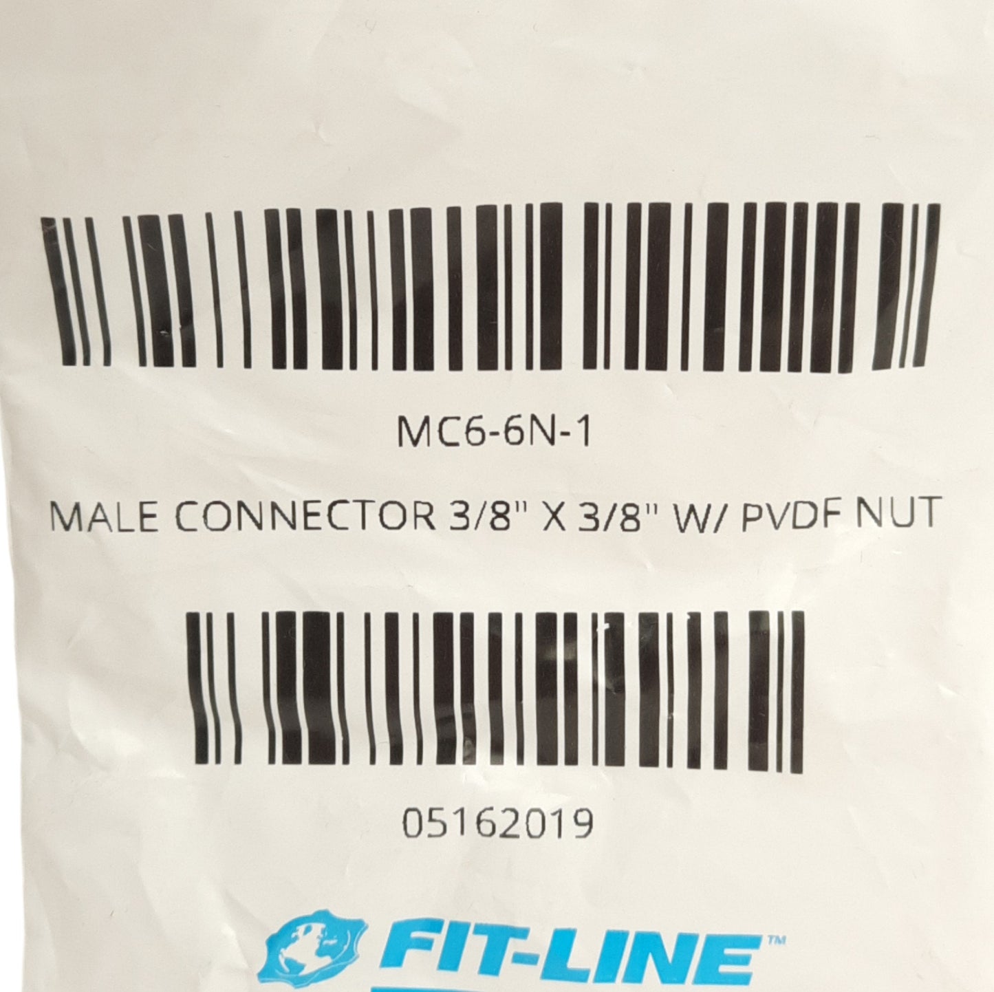 New Lot of 2 Fitline MC6-6N-1 FlareLINK Fittings, 3/8in Tube Fitting to 3/8in MNPT