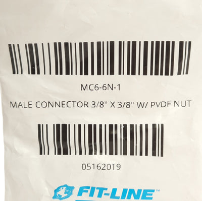 New Lot of 2 Fitline MC6-6N-1 FlareLINK Fittings, 3/8in Tube Fitting to 3/8in MNPT