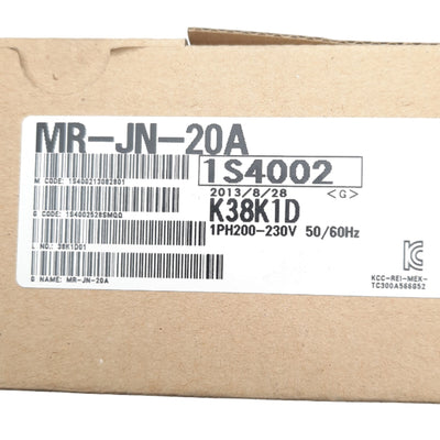 New Mitsubishi MR-JN-20A Servo Amplifier, 200-230VAC 1 Phase Input, 200W Output