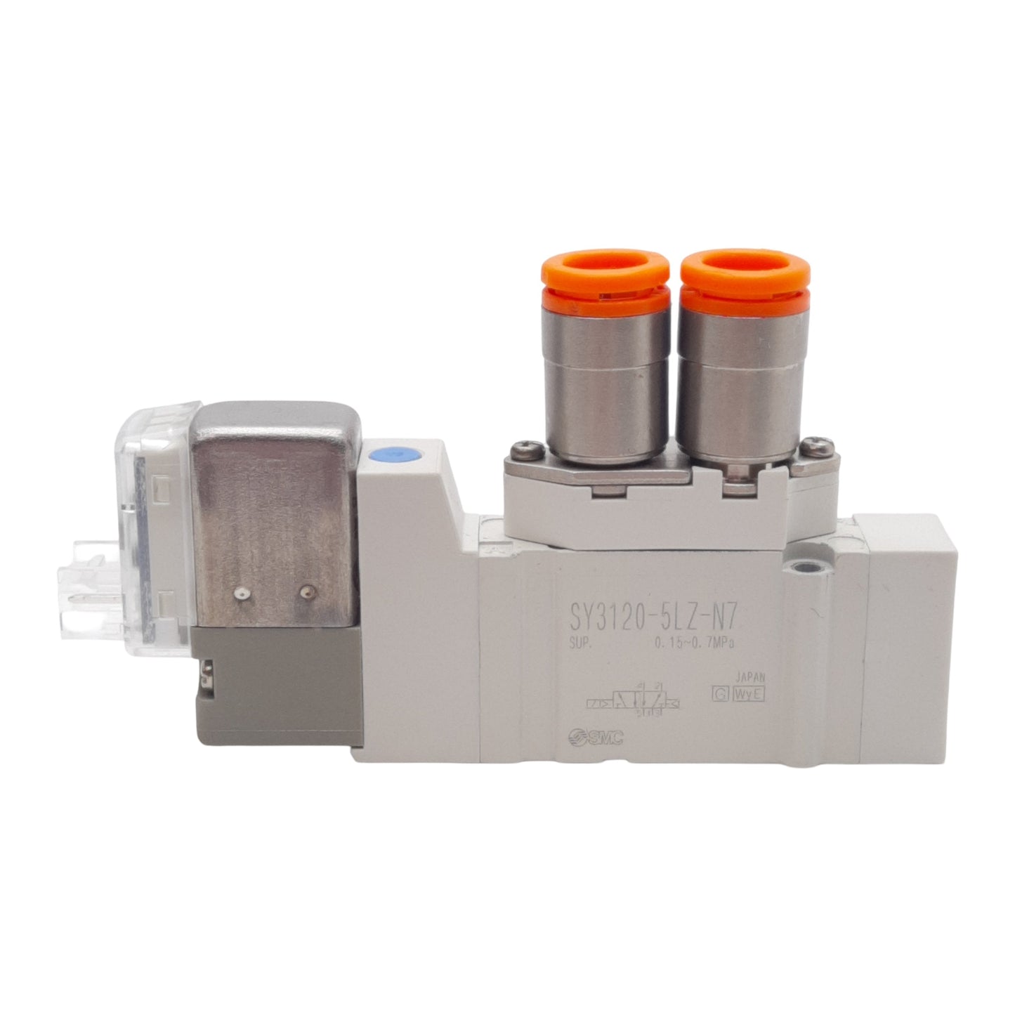 New – Open box SMC SY3120-5LZ-N7 Solenoid Valve 2-Position Single, ø1/4in One-Touch, 24VDC Coil