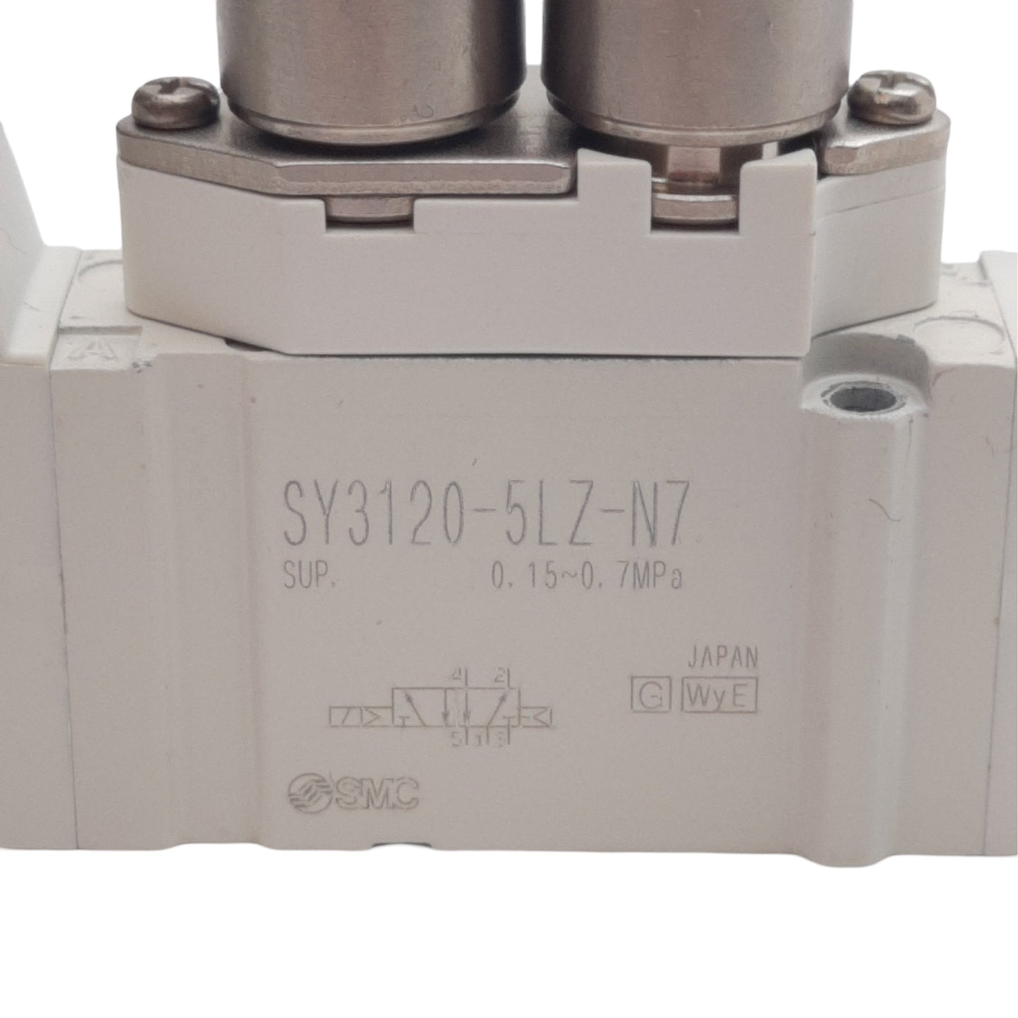 New – Open box SMC SY3120-5LZ-N7 Solenoid Valve 2-Position Single, ø1/4in One-Touch, 24VDC Coil