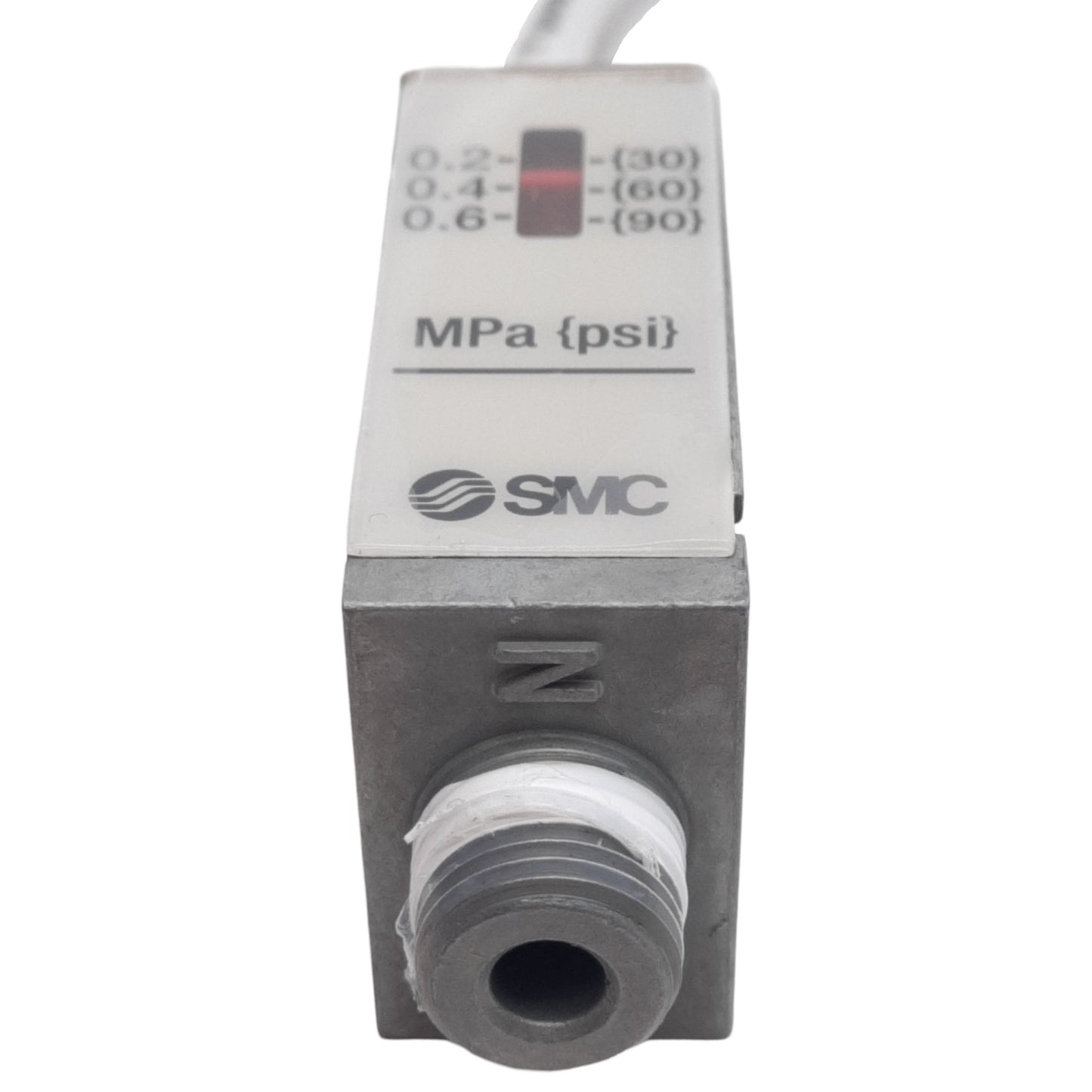 Used SMC IS10-N01-6LP Pressure Switch, 0.1-0.6MPa Set, 100VAC/DC 20mA, 3m Lead