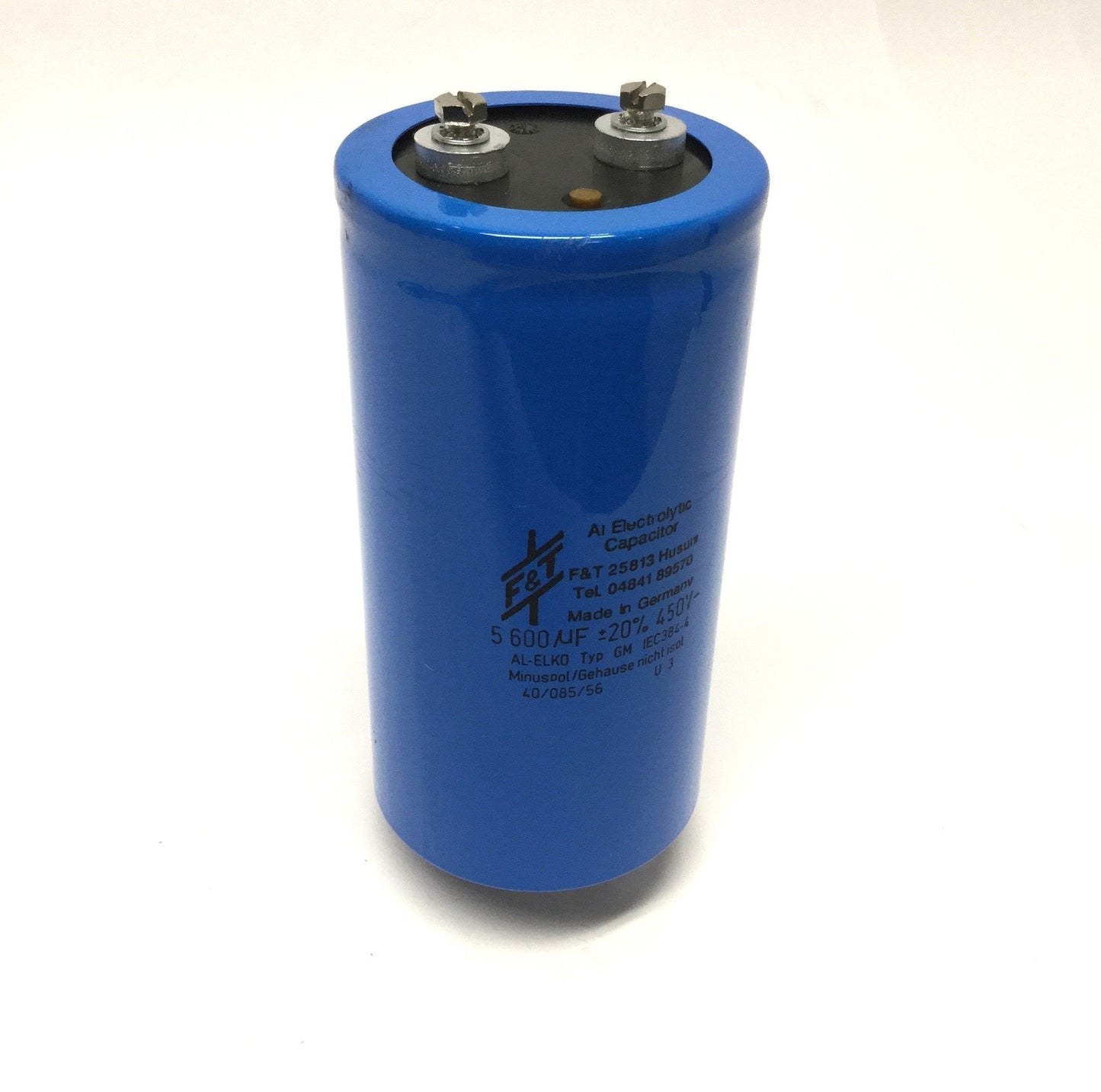Used F&T 56245075145 Type GM Aluminum Electrolytic Capacitor 5600µF 450VDC, Ø75x145mm