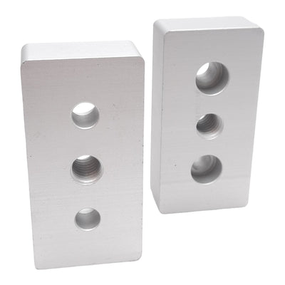 New Lot of 2 Tslots 655128 3-Hole Center Tap Base Plate, Series 15, 3x1.5x0.75in