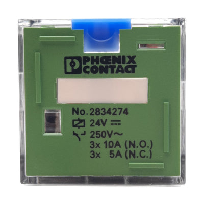 New Lot of 5 Phoenix Contact 2834274 Power Relay, 3PDT, 250VAC/30VDC, 24VDC Coil