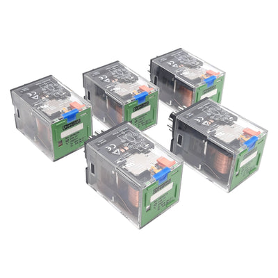 New Lot of 5 Phoenix Contact 2834274 Power Relay, 3PDT, 250VAC/30VDC, 24VDC Coil