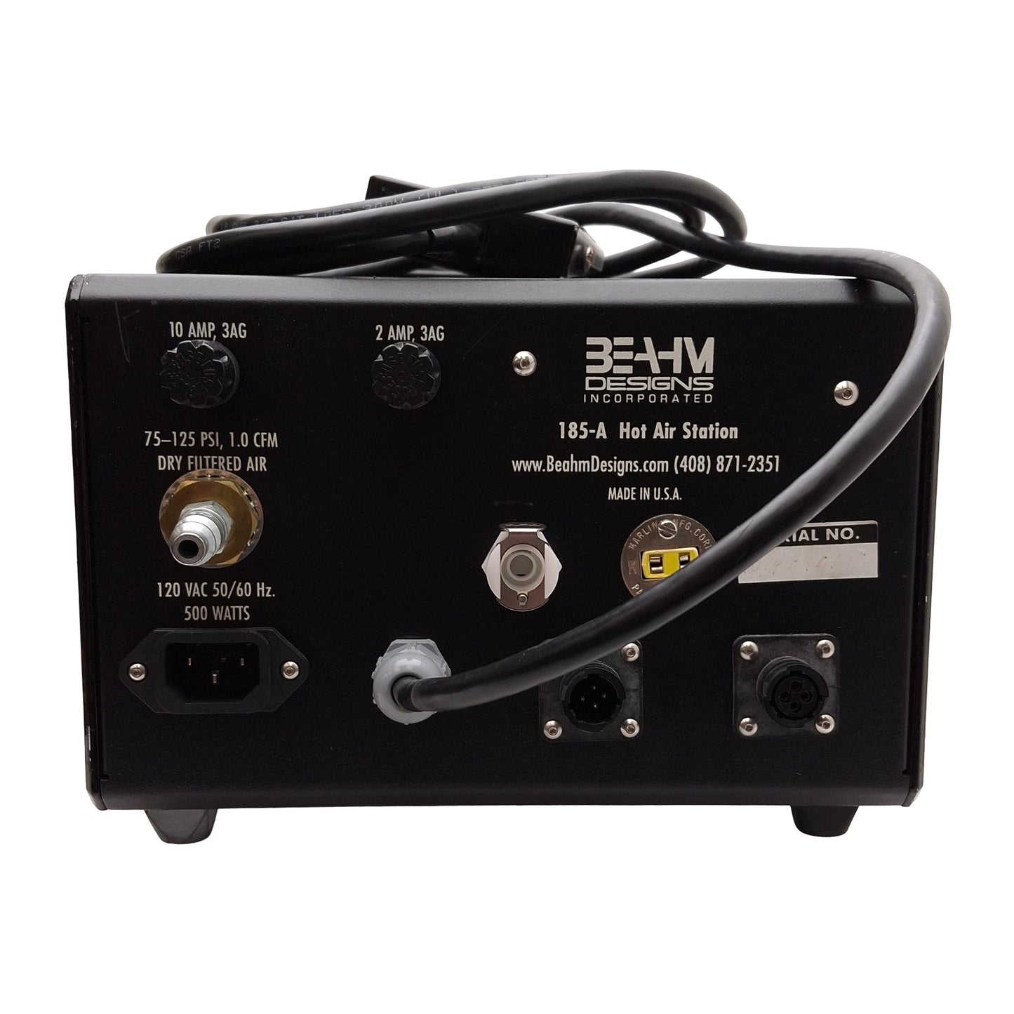 Used Beahm 185-A Standard Hot Air System Controller 5-50SCFH 120VAC *No Heater*