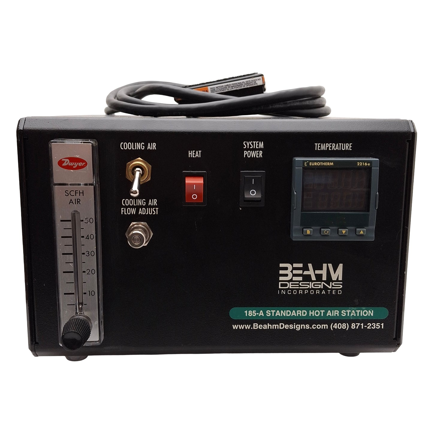 Used Beahm 185-A Standard Hot Air System Controller 5-50SCFH 120VAC *No Heater*