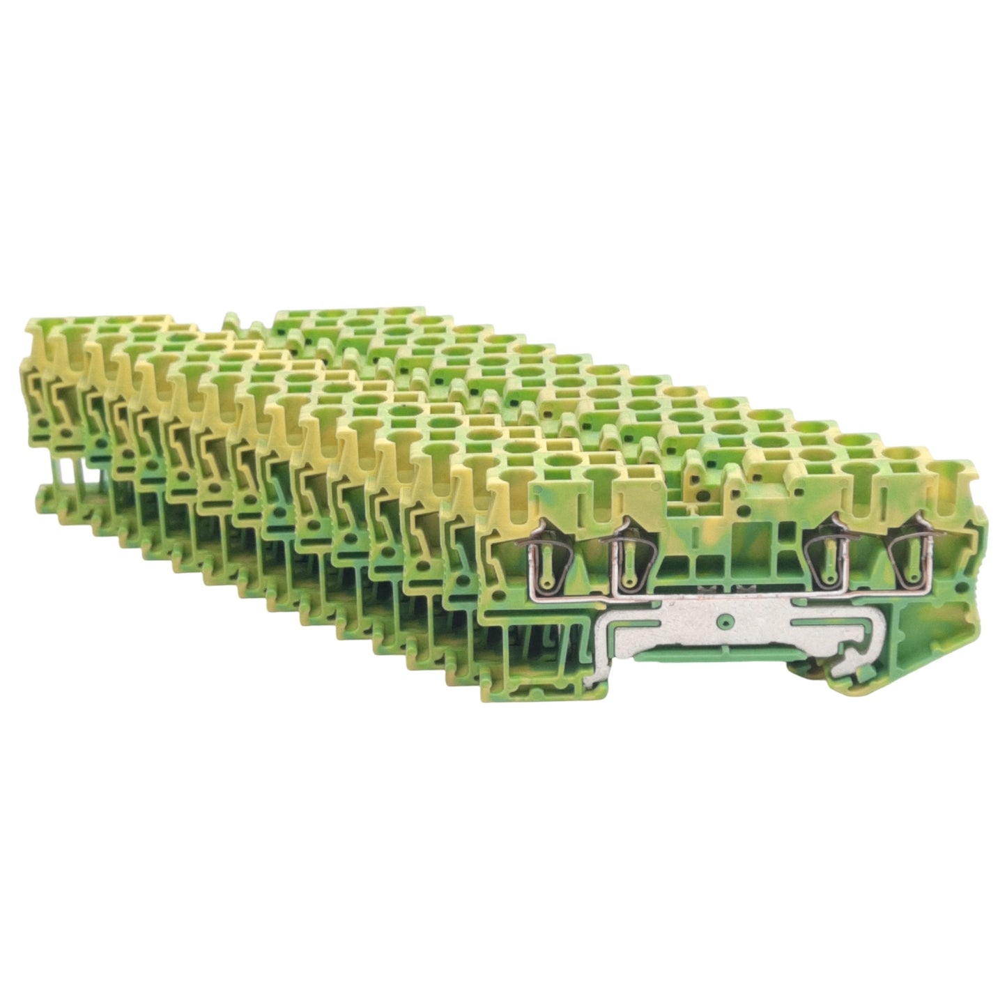 New Lot of 15 Phoenix Contact 3031322 Ground Terminal Block, 4-Pos, 5.2mm, DIN Rail