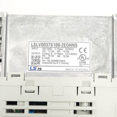 New LS Electric LSLV0037S100-2EONNS Inverter, 200-240 VAC Input, 0-240 VAC Output