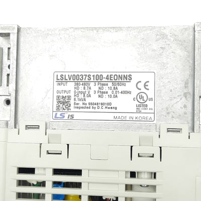 New LS Electric LSLV0037S100-4EONNS Inverter, 380-480 VAC Input, 0-480 VAC Output