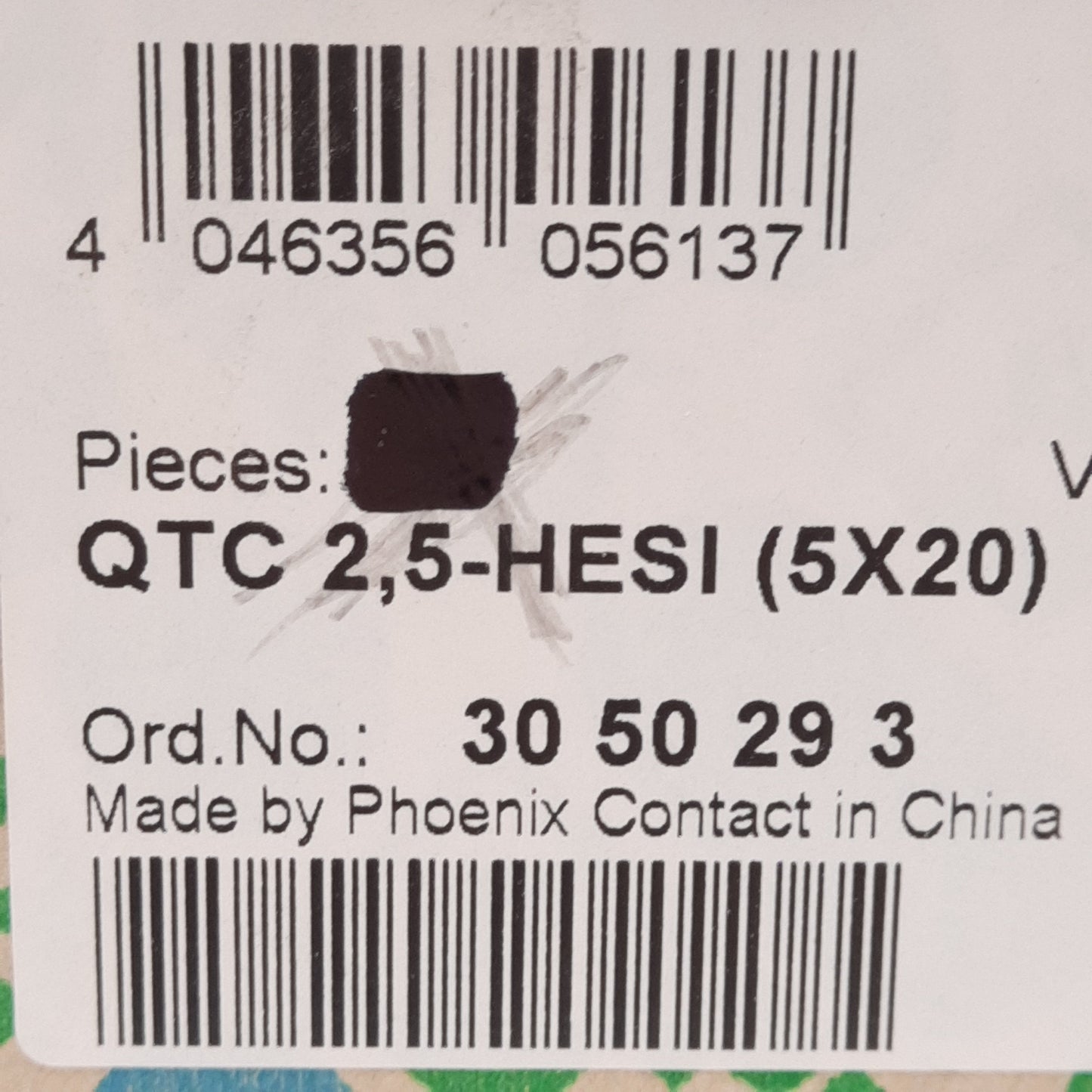 New Lot of 10 Phoenix Contact 3050293 Fuse Terminal Block, 5x20mm, 6.2mm, 500V 6.3A