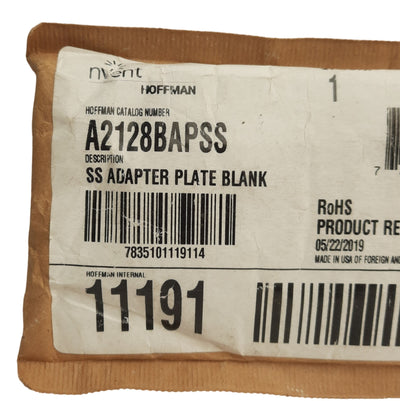 New Nvent Hoffman A2128BAPSS Blank Adapter Plates For Large Disconnect Enclosure