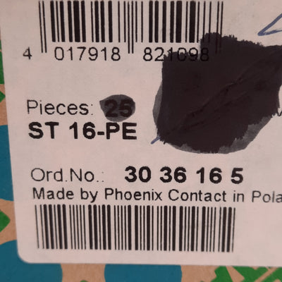 New Lot of 5 Phoenix Contact 3036165 Ground Terminal Block, 2-Position, 12.2mm