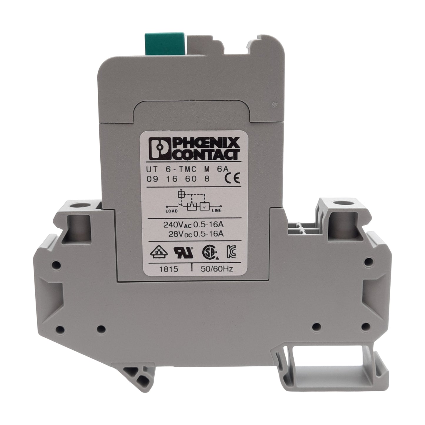 New Lot of 2 Phoenix Contact 0916608 Breaker Terminal Block, 240VAC/28VDC 6A