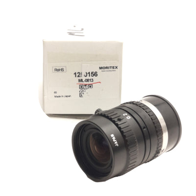 New Moritex 1250156 ML-0813 C-Mount FA Lens for 2/3in Sensors, FL=8mm, M25.5x0.5