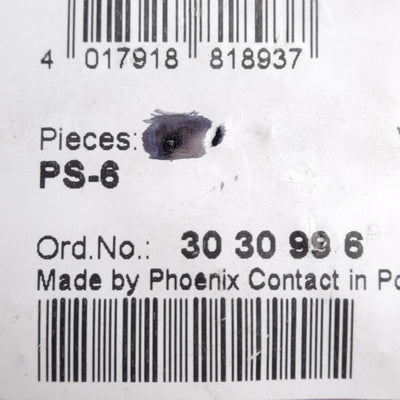 New Lot of 4 Phoenix Contact 3030996 Modular Test Plug, 1-Position, 6.2mm, 250V 2A