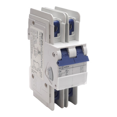 New – Open box Altech 2D4UL Circuit Breaker, 480Y/277VAC 4A, 2-Pole, D-Curve, DIN Rail