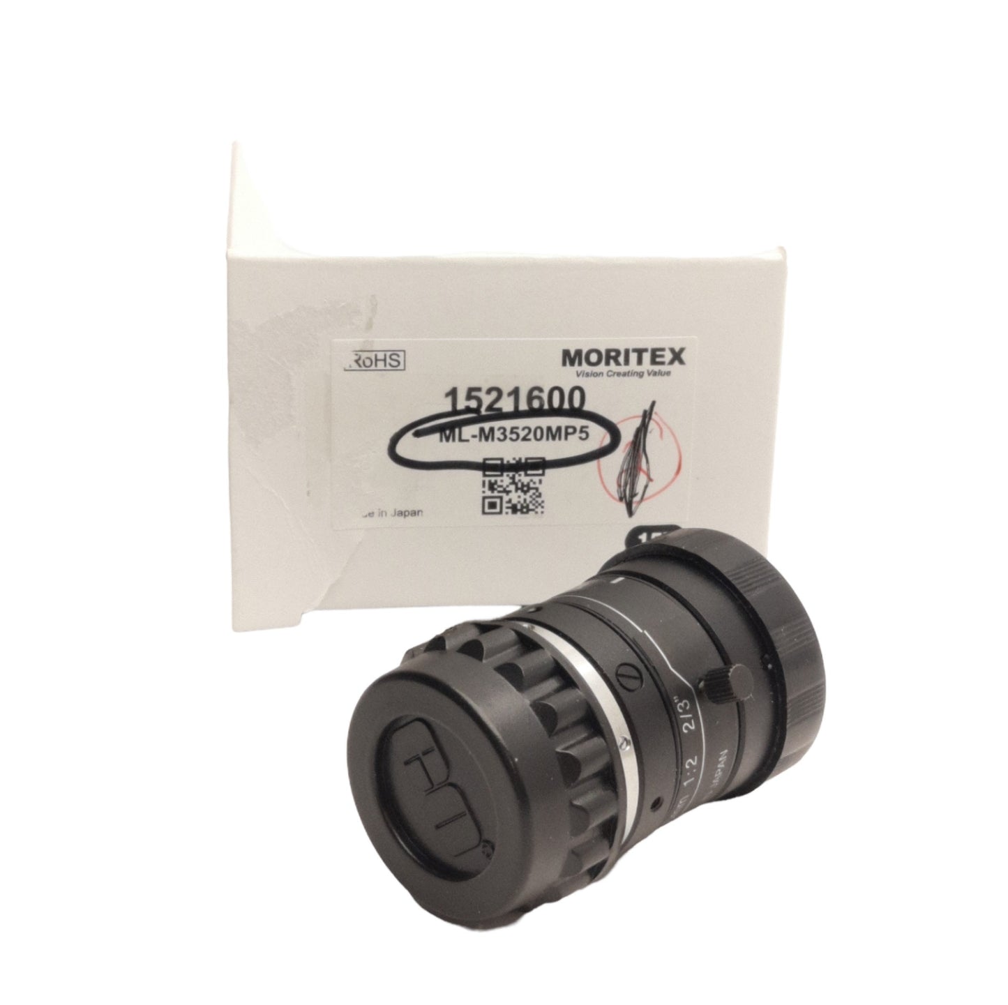 New Moritex 1521600 ML-M3520MP5 FA Lens for 2/3in Sensor, C Mount, 3.45µm, FL=35mm
