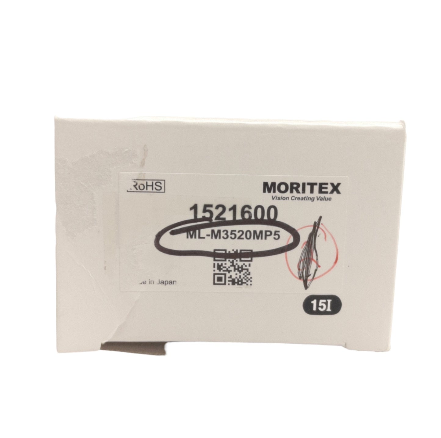 New Moritex 1521600 ML-M3520MP5 FA Lens for 2/3in Sensor, C Mount, 3.45µm, FL=35mm