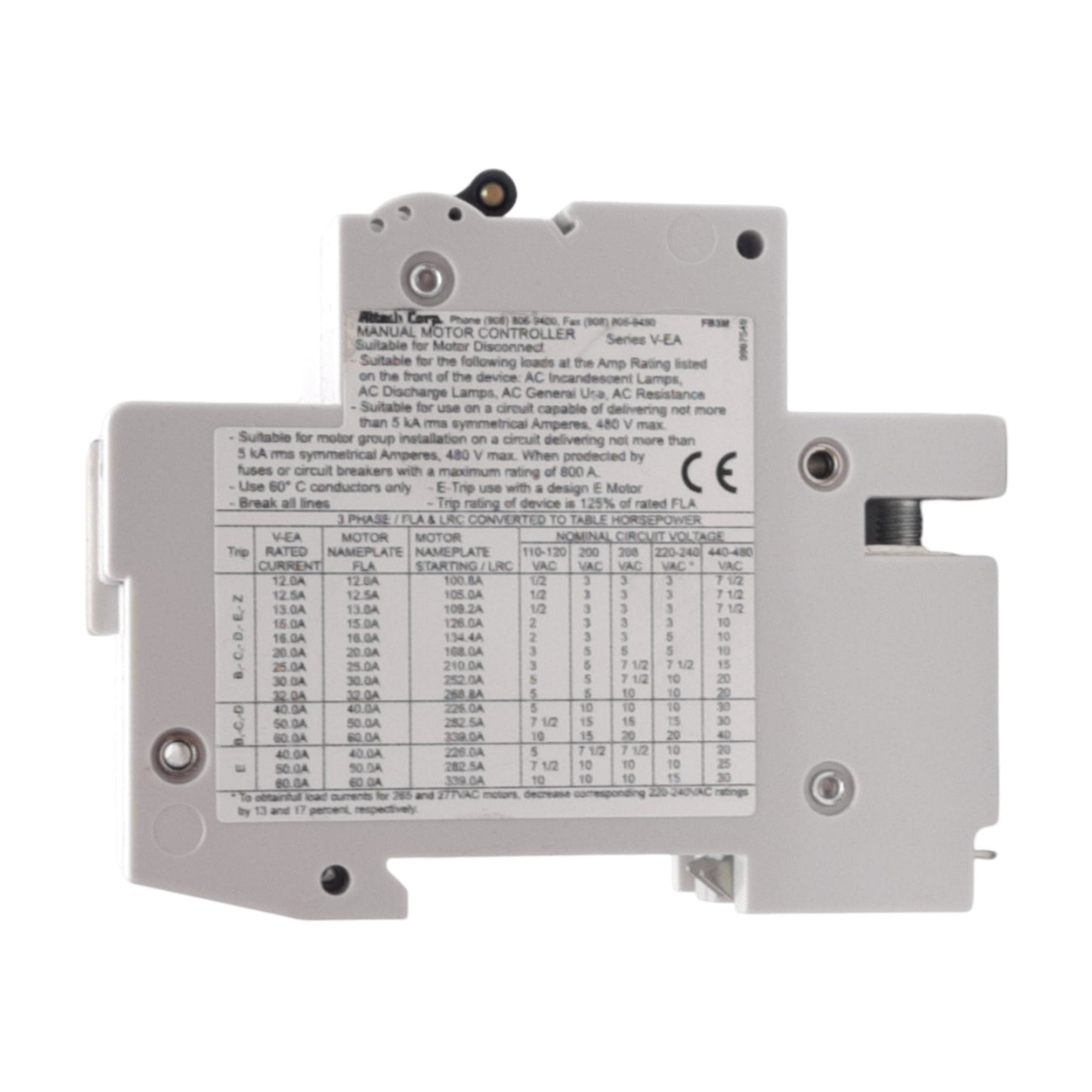 New Altech 2DU30 Circuit Breaker, D-Curve, 2-Pole, 30A, 480Y/277VAC, DIN Rail