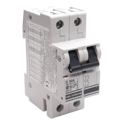 New Altech 2DU30 Circuit Breaker, D-Curve, 2-Pole, 30A, 480Y/277VAC, DIN Rail