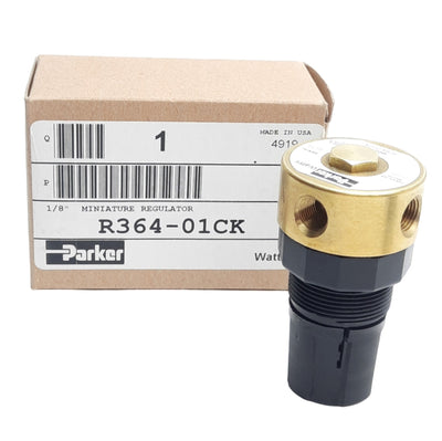 New Parker R364-01CK Watts Pneumatic Regulator, 300Psi In / 0-125Psi Set, 1/8in NPT