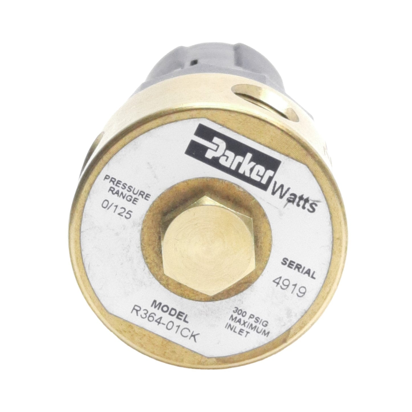 New Parker R364-01CK Watts Pneumatic Regulator, 300Psi In / 0-125Psi Set, 1/8in NPT