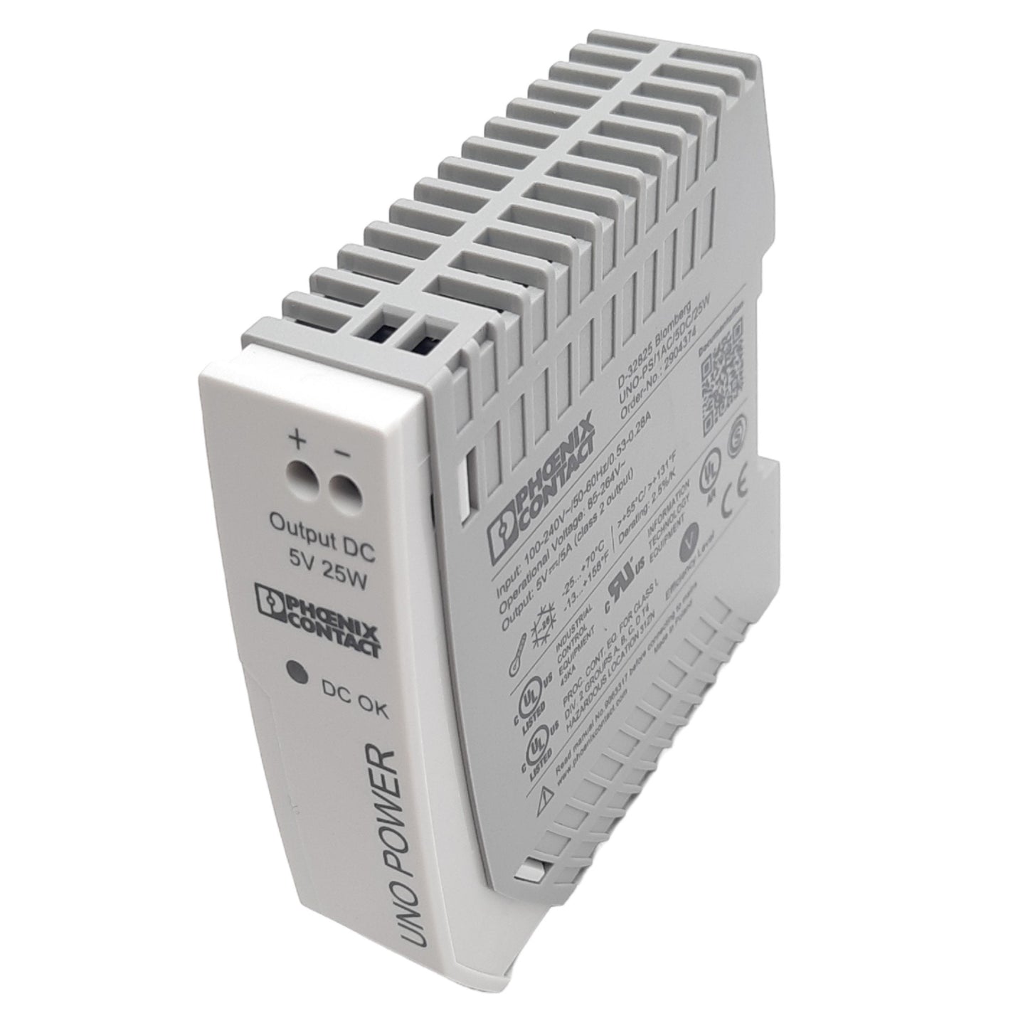 New Phoenix Contact UNO-PS/1AC/5DC/25W 2904374 PSU, 100-240 VAC In, 5 VDC Out, 25W