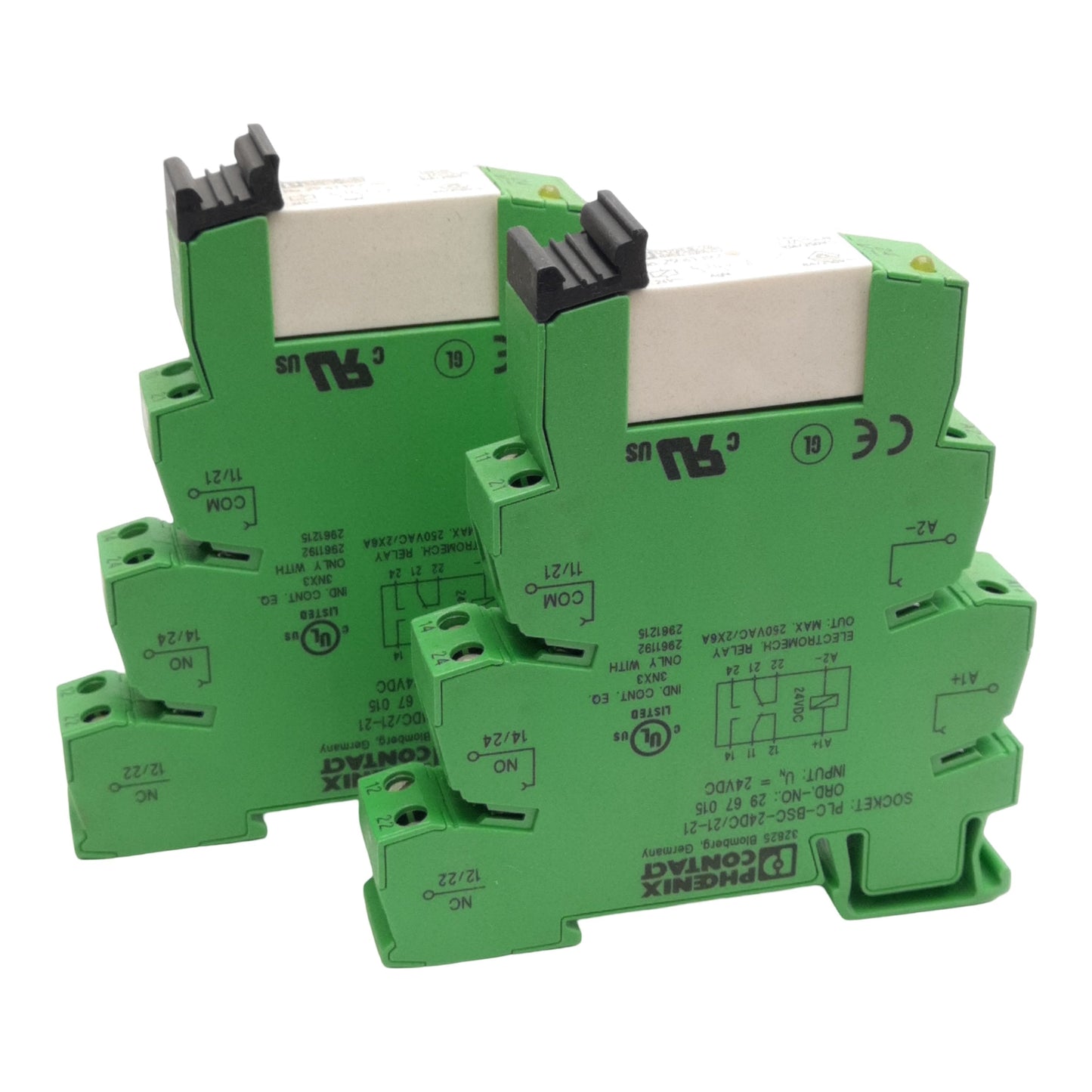 New – Open box Lot of 2 Phoenix Contact 2967060 Relay Module, 6A 250VAC Contacts, 24VDC Coil