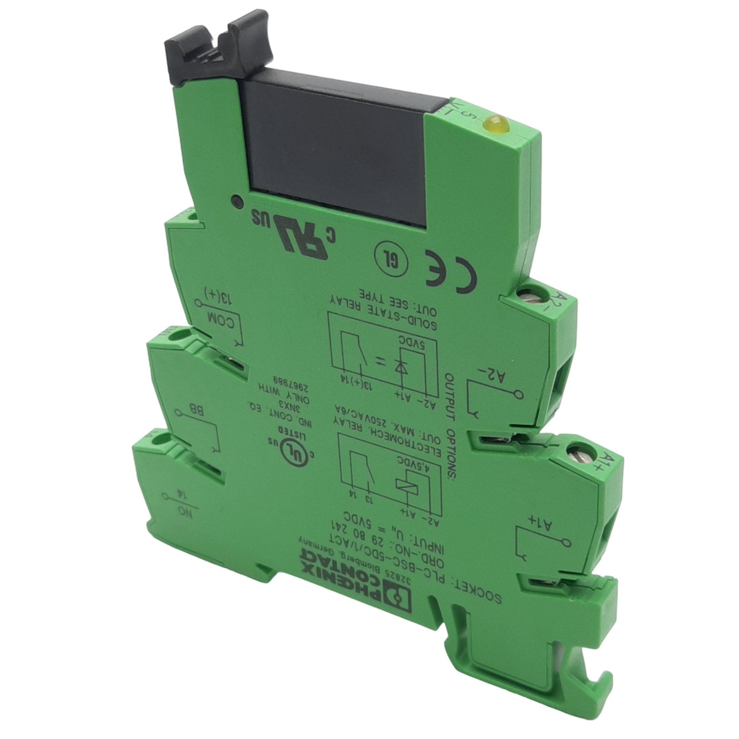 New – Open box Phoenix Contact 2980144 Relay Module, 6A 250VAC Contacts, 5VDC Coil, 1 N.O.