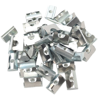 New – Open box Lot of 30 TSLOTS 671312 Roll-In T-Nut w/ Spring Leaf, M5 Thread, 16x11.6x4.6mm