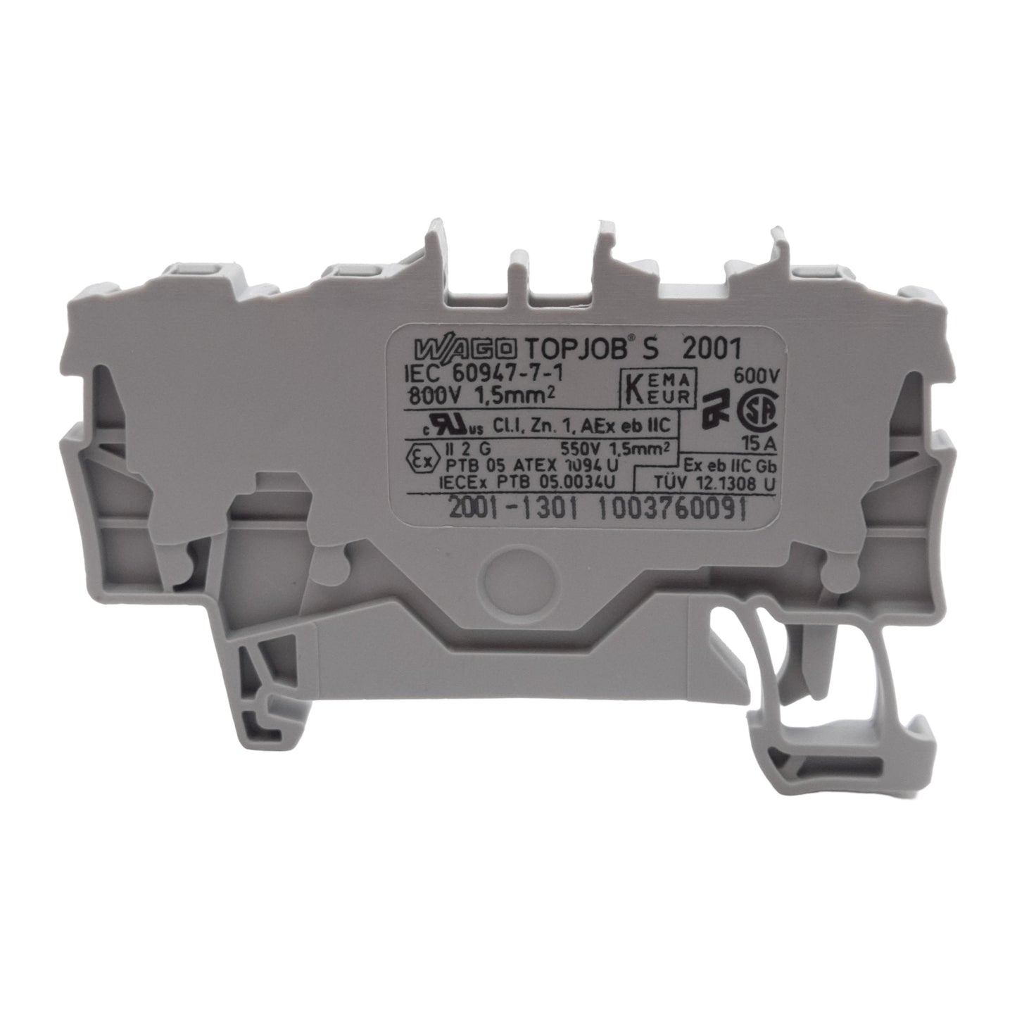 New – Open box Lot of 25 Wago 2001-1301 TOPJOB Feedthrough Terminal Block, 600V 15A, DIN Rail