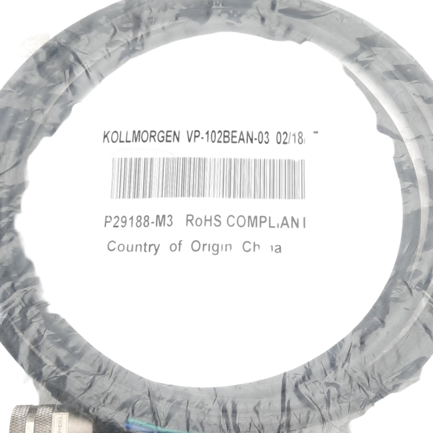 New Kollmorgen VP-102BEAN-03 Servo Power Cable, 600V 6A, 3m, Speedtec, S200 Series