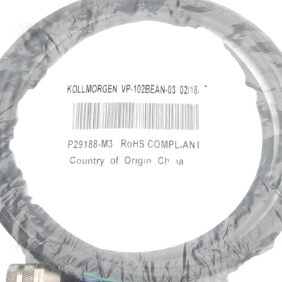 New Kollmorgen VP-102BEAN-03 Servo Power Cable, 600V 6A, 3m, Speedtec, S200 Series