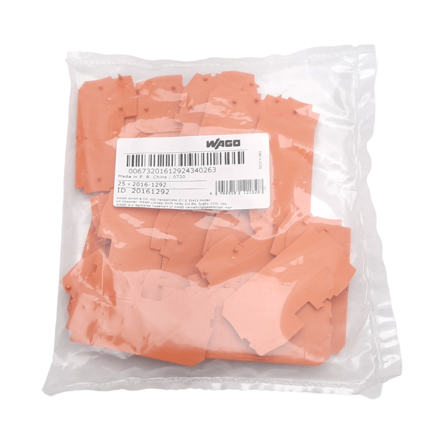 New Lot of 25 Wago 2016-1292 Terminal Block End/Intermediate Plate 69.4 x 33.5 x 1mm