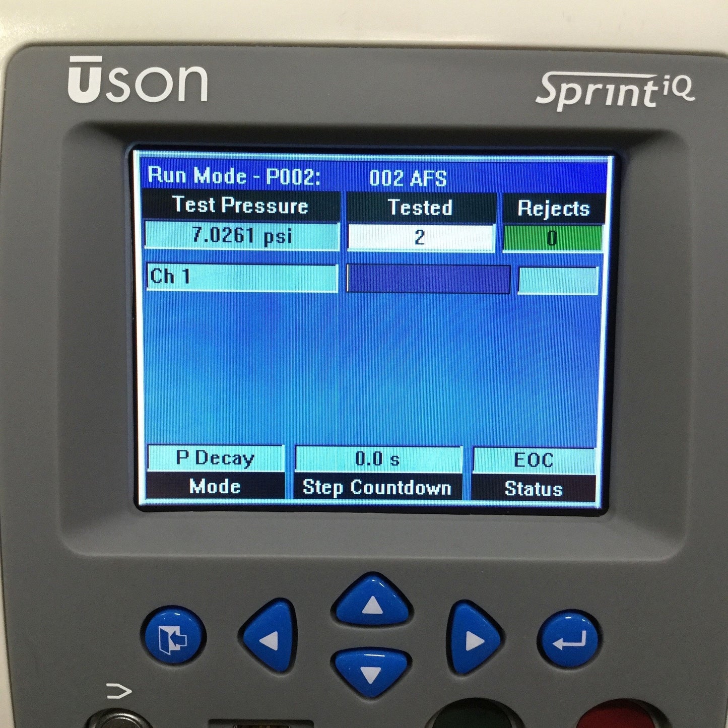 Used Uson I-B1SPF Sprint iQ Multi-Air Pressure Decay Leak Tester, 0-20psi, 24VDC