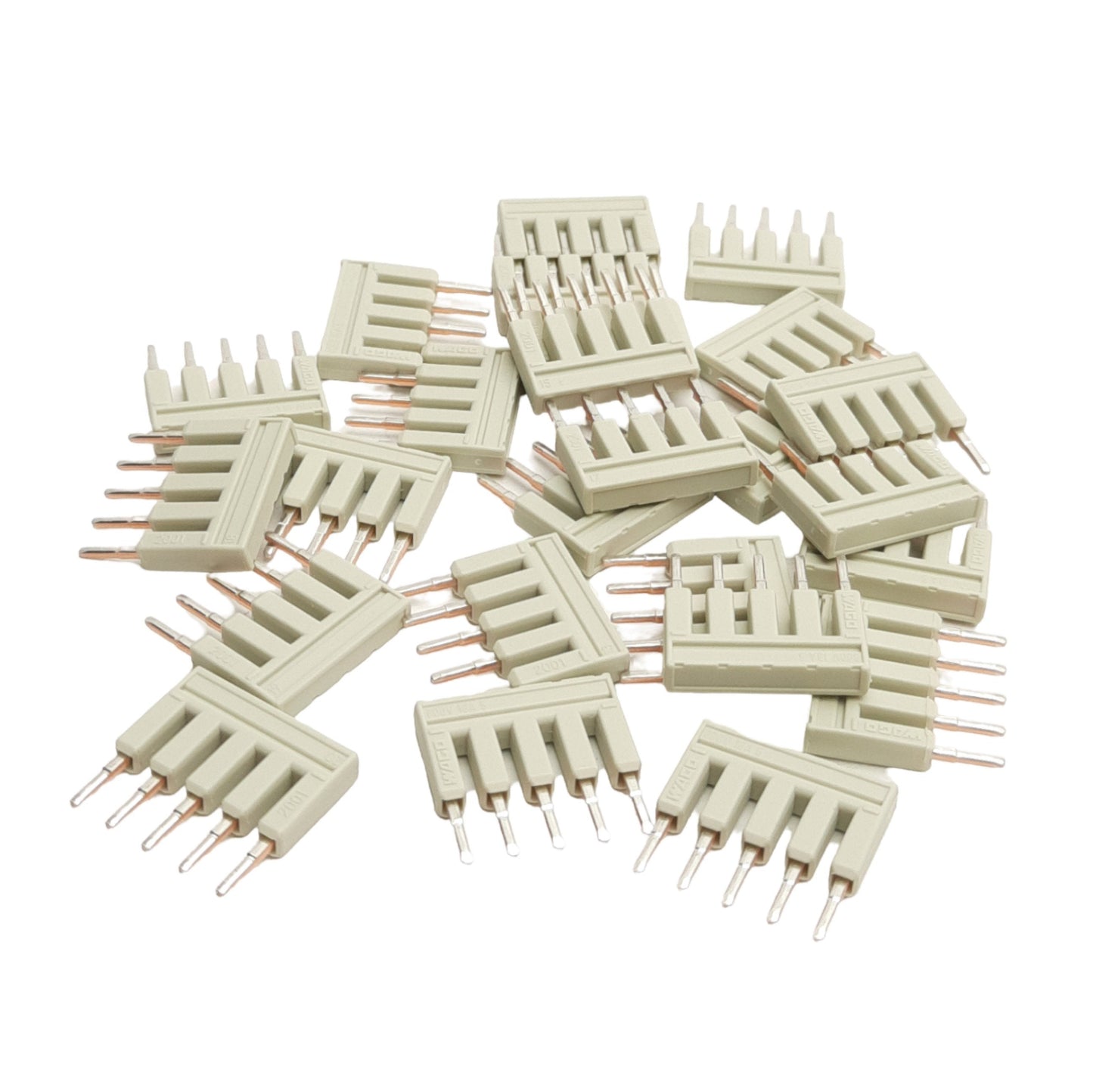 New Lot of 25 Wago 2001-405 Push-In Jumper Bars, 5-Position, 18A, 19.7mm x 4.1mm