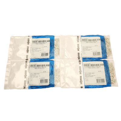 New Lot of 100 Wago 2000-402 Push-In Jumper Bars, 2-Position, 14A, 5.9mm x 4.1mm