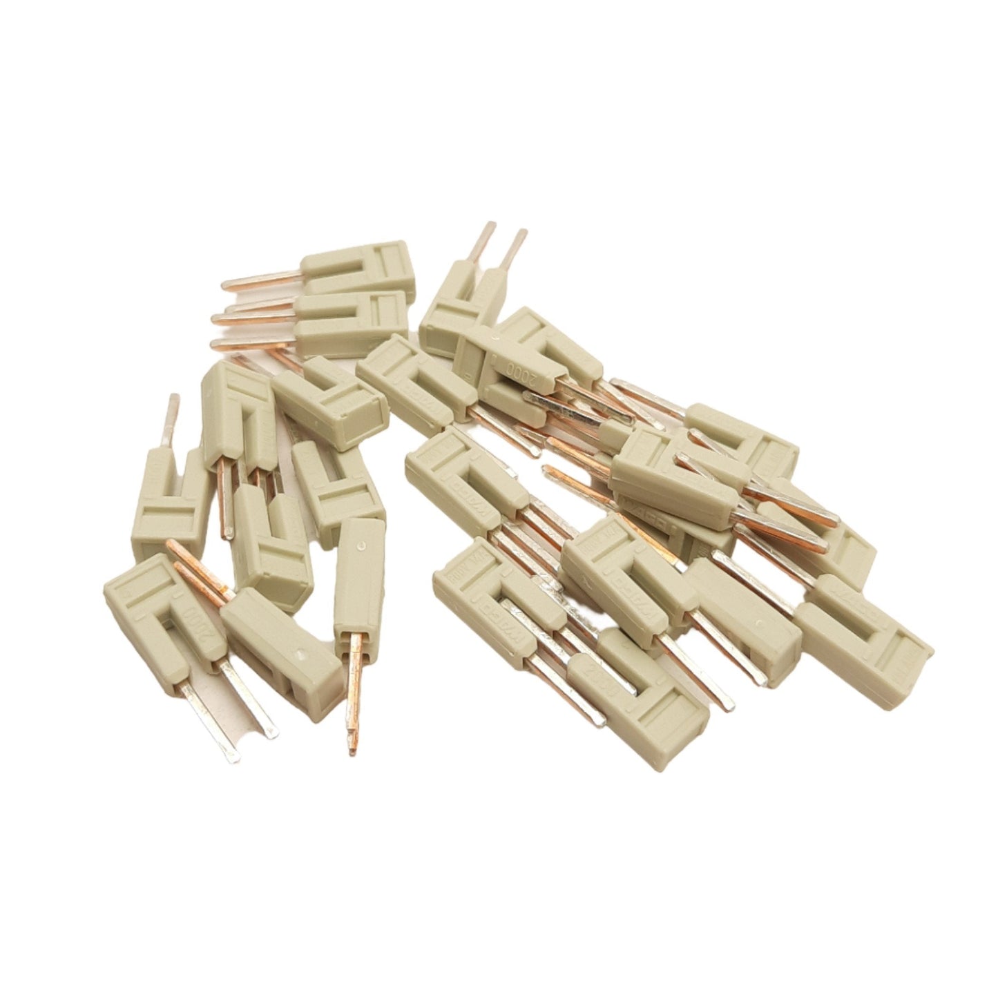 New Lot of 100 Wago 2000-402 Push-In Jumper Bars, 2-Position, 14A, 5.9mm x 4.1mm