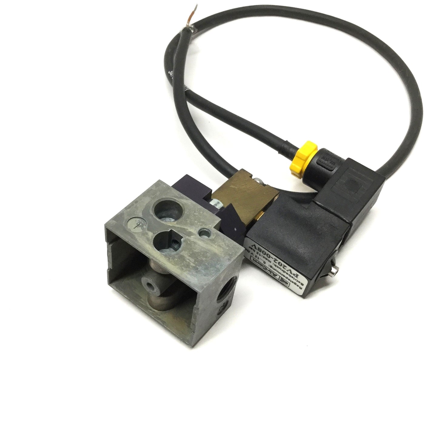 Used AirCom PV202-008V Proportional Flow Solenoid Valve, 2-Way NC, 12VDC, G1/8, 10bar