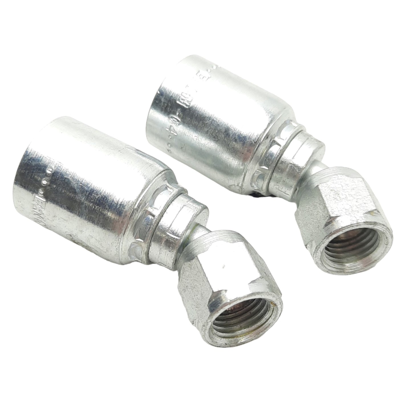 New – Open box Lot of 2 Danfoss 4TA4FJA4 Crimp Hose Fitting, 45° Elbow, JIC 37° Swivel, -4 Hose