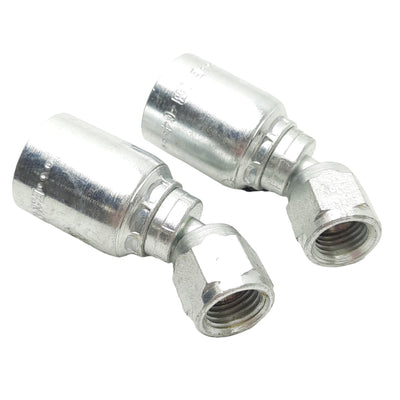 New – Open box Lot of 2 Danfoss 4TA4FJA4 Crimp Hose Fitting, 45° Elbow, JIC 37° Swivel, -4 Hose