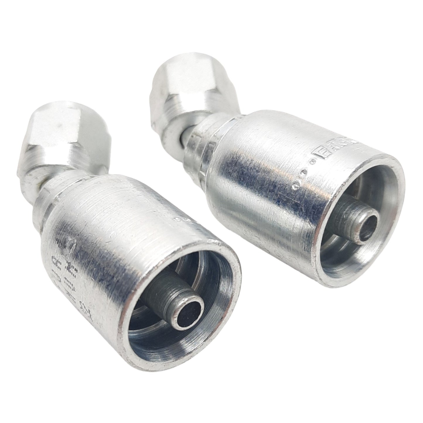 New – Open box Lot of 2 Danfoss 4TA4FJA4 Crimp Hose Fitting, 45° Elbow, JIC 37° Swivel, -4 Hose