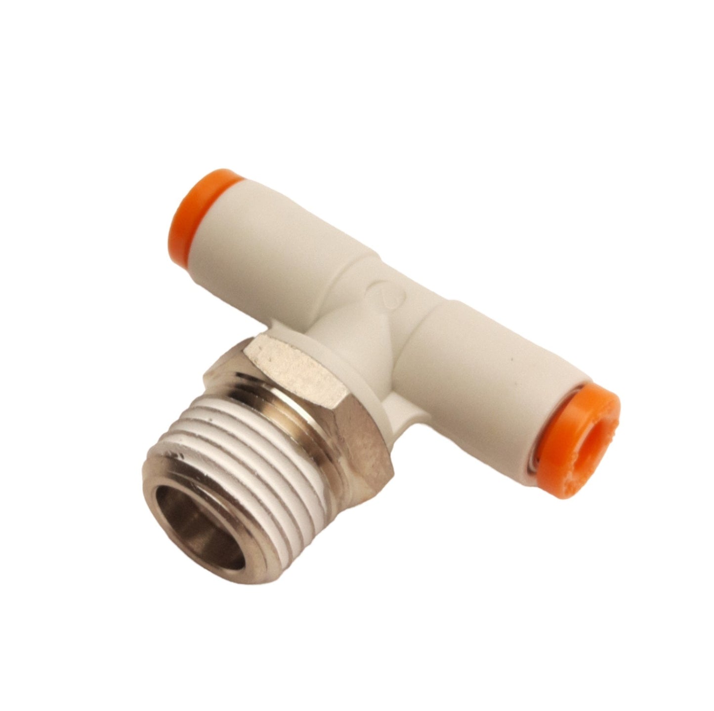 New Lot of 10 SMC KQ2T01-34NS Pneumatic Tee Fittings, 1/8in NPT M to 1/8in P2C Tube